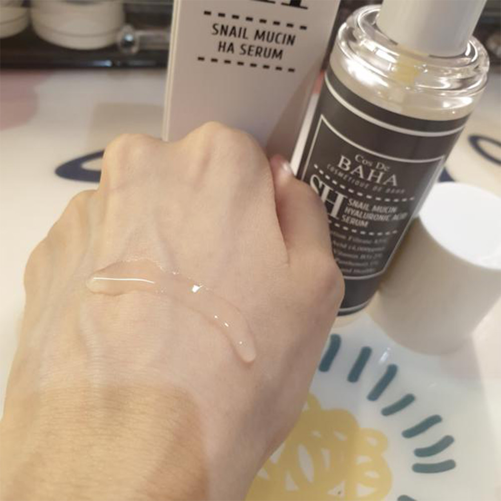 سرم آبرسان موسین حلزون و هیالورونیک اسید کاز دی باها Cos De BAHA SH Snail Mucin Hyaluronic Acid Serum 120ml — تصویر ۷