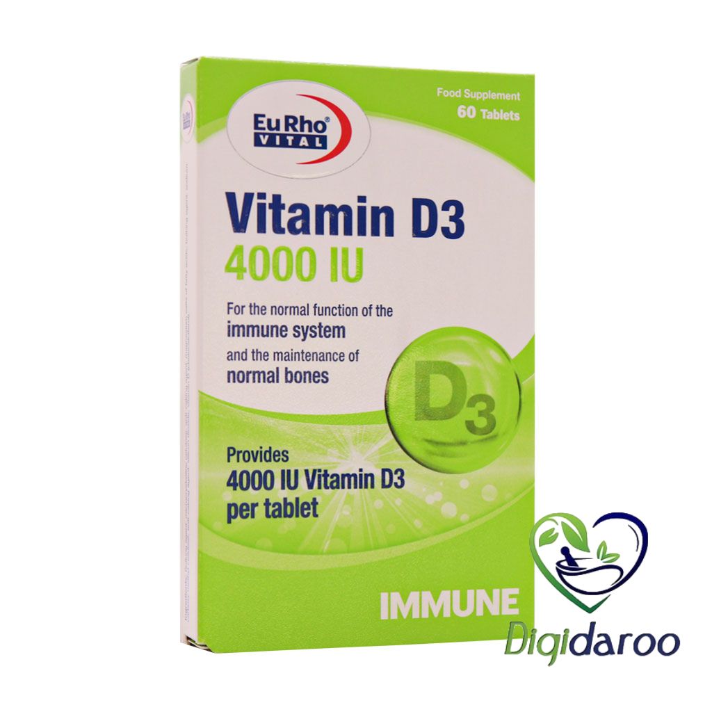قرص ویتامین D3 4000 واحد یوروویتال 60 عددی