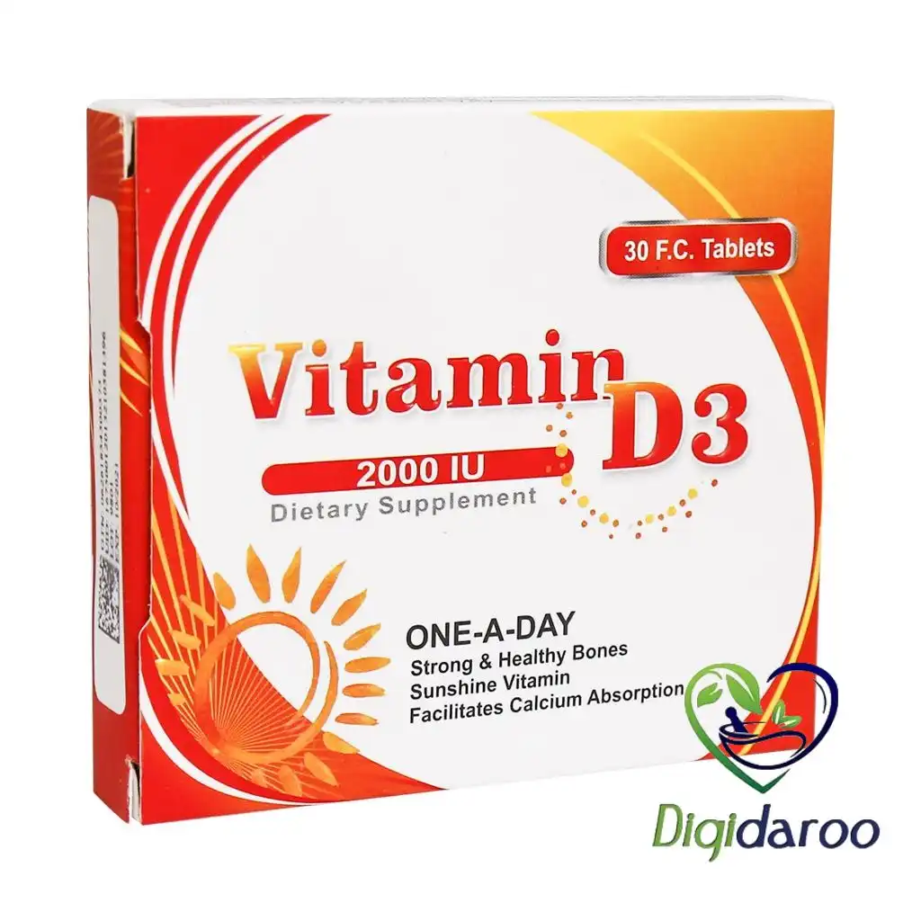 قرص ویتامین D3 2000 واحد آریان سنا 30 عددی