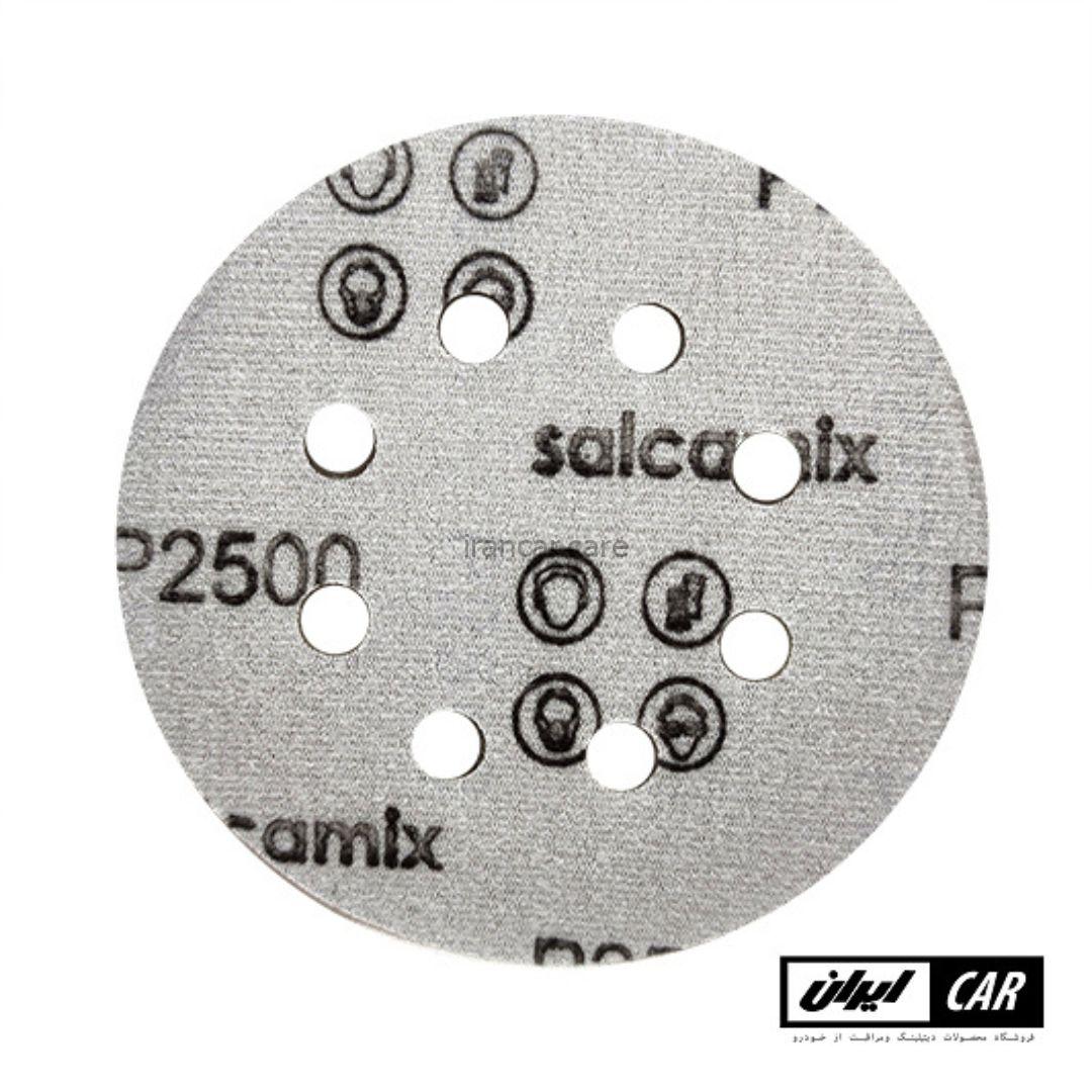 سنباده گرد پشت کرکی سوراخ دار 2500 سایز 125 میلیمتری Salcamix Round Sandpaper — تصویر ۲