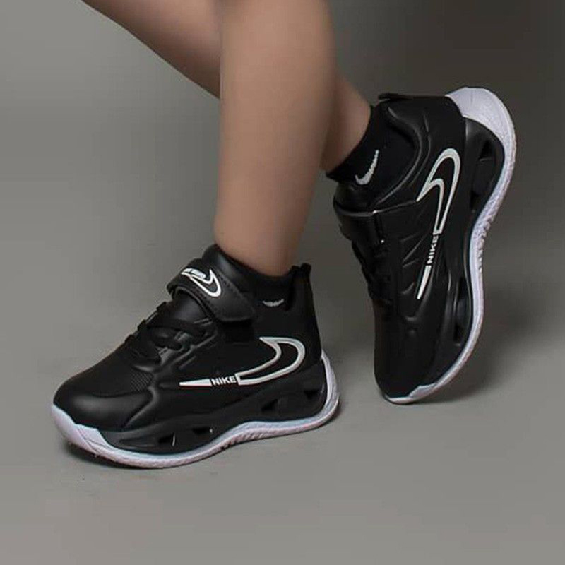 کتونی اسپرت بچگانه کپسولدار طبی مدل نایک(NIKE)|سایز31-36|مشکی|چسبی-بندی