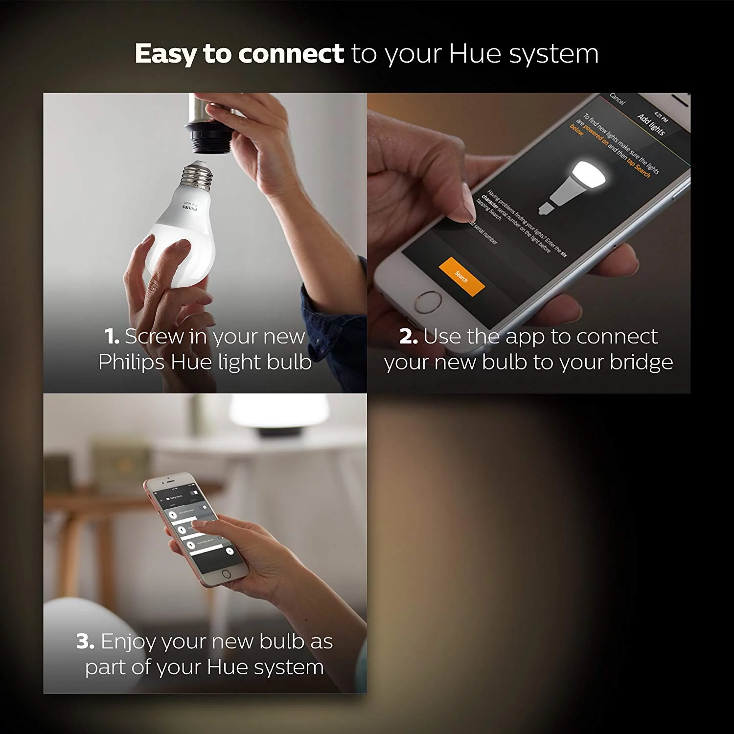 لامپ هوشمند 9 وات فیلیپس Starter Pack مدل Hue پایه E27 — تصویر ۴