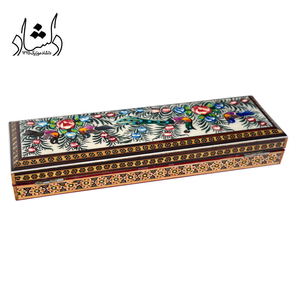جعبه مضراب چوبی طرح خاتم کاری — تصویر ۷