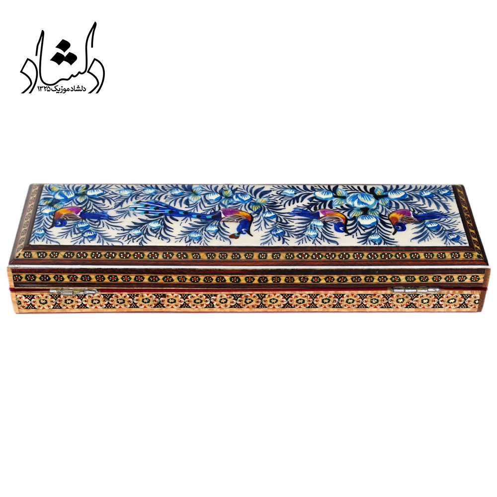 جعبه مضراب چوبی طرح خاتم کاری — تصویر ۶