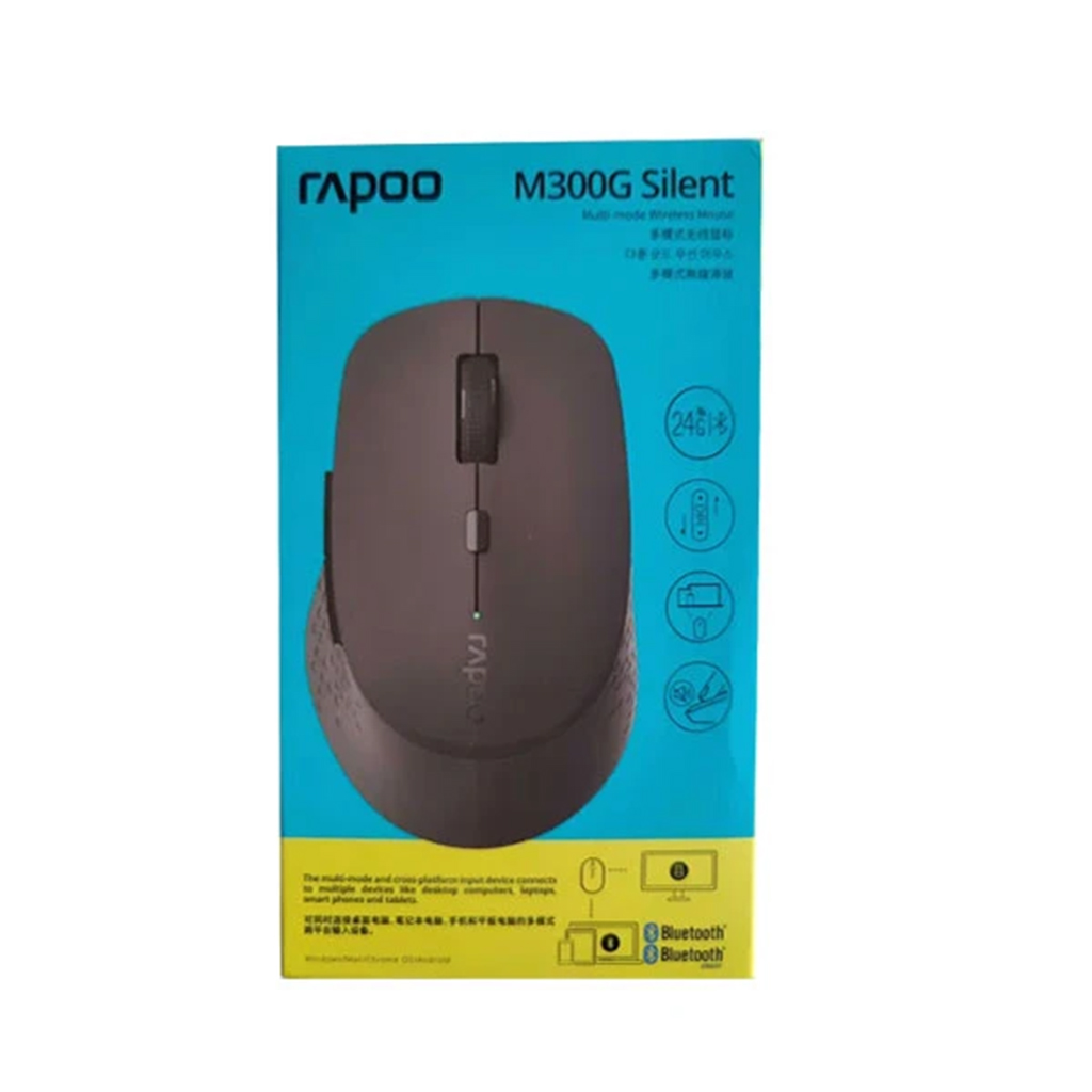 موس بی سیم رپو مدل RAPOO M300G SILENT رنگ خاکستری تیره به همراه پد موس رایگان — تصویر ۶