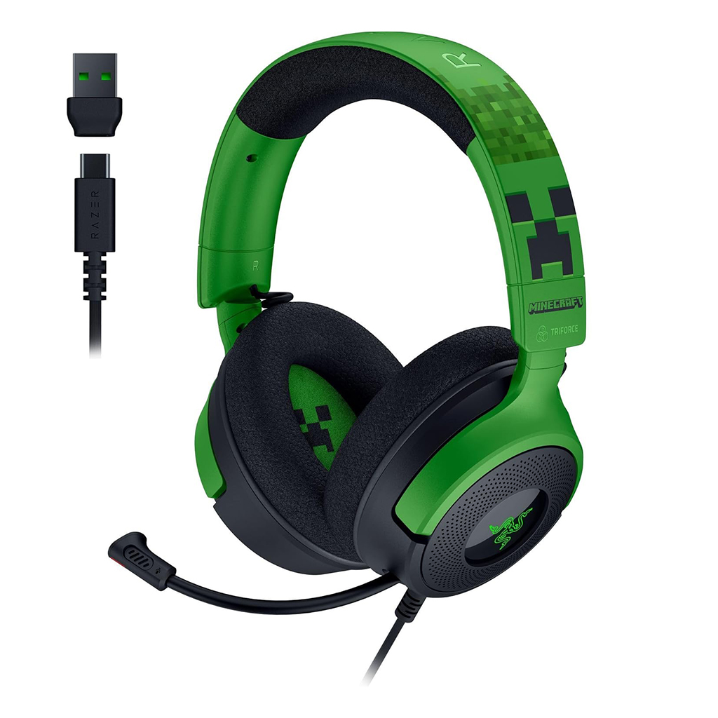 هدست گیمینگ ریزر مدل RAZER KRAKEN V4 X MINECRAFT ED رنگ مشکی