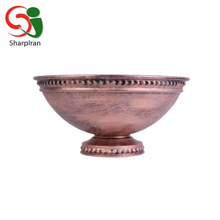جام رومیزی پتینه مدل دکمه ای ریز رنگ مسی