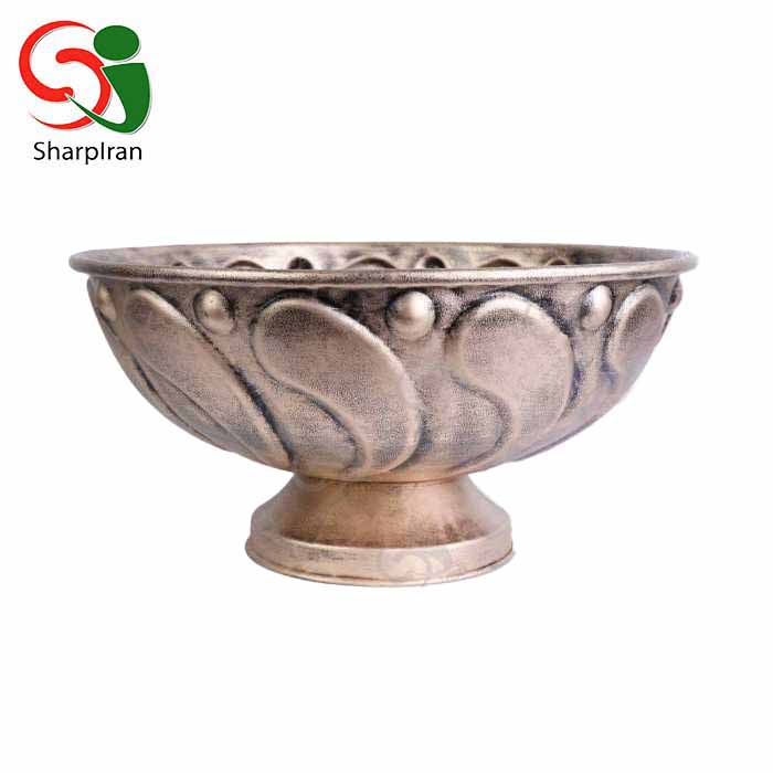 جام رومیزی پتینه مدل اشکی رنگ طلایی