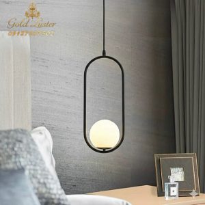 آویز مولکولی مشکی کنار تختی بیضی