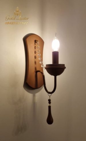 دیوارکوب روستیک مدل چوب و کریستال