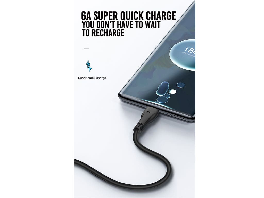 کابل شارژ فوق سریع یواس‌بی به تایپ‌سی ایکس‌او XO NB185 6A fast charger cable — تصویر ۵