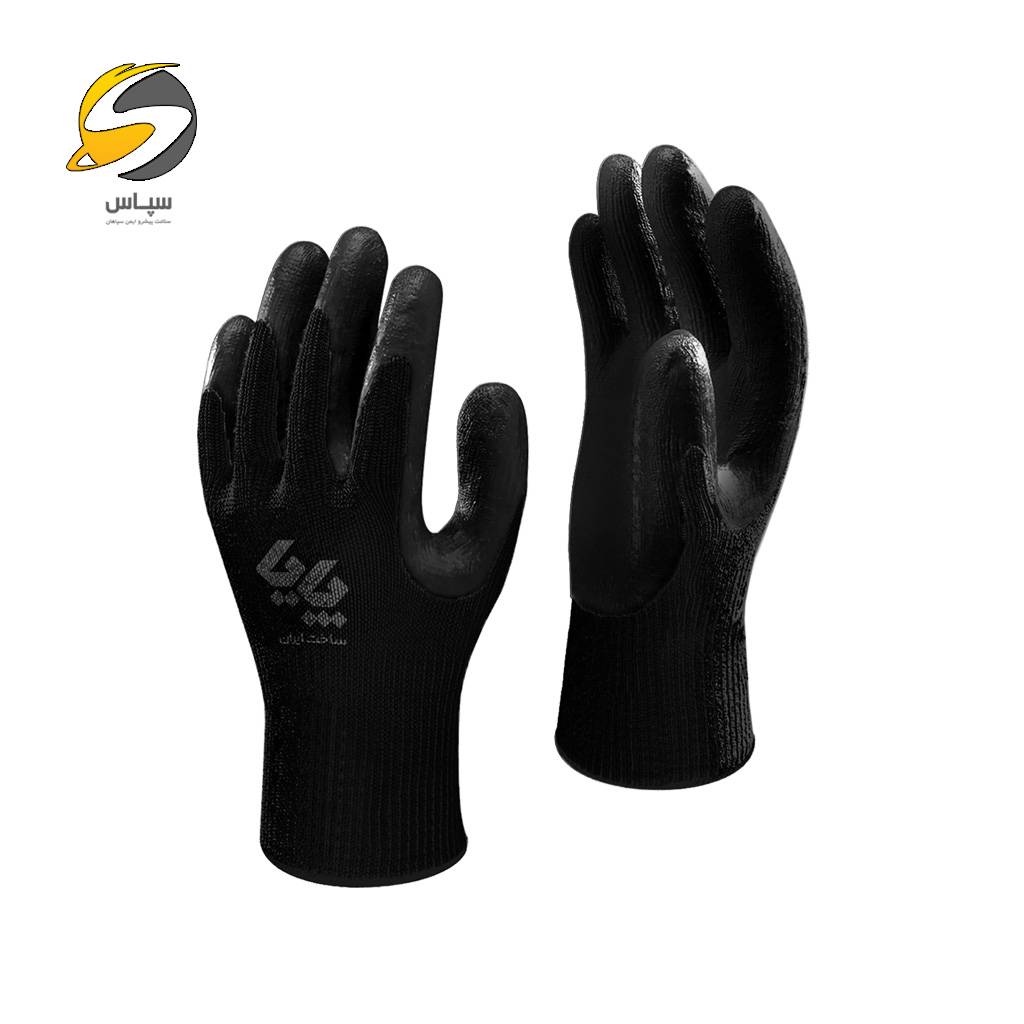 دستکش ایمنی کف مواد نیتریل ضخیم پایا کد 88 — تصویر ۲