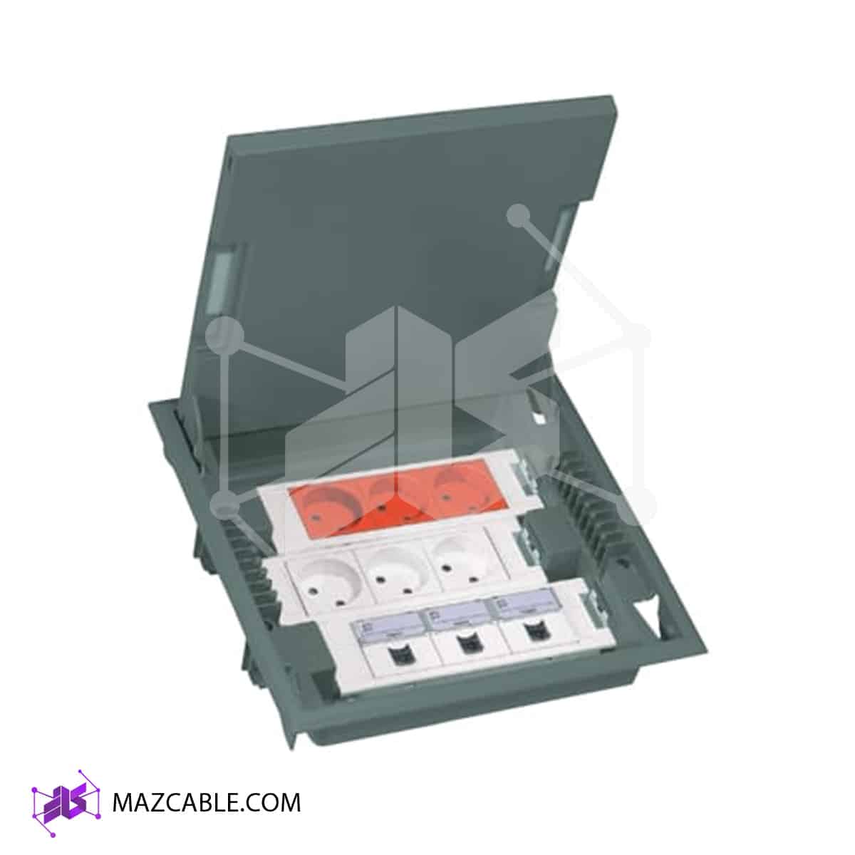 باکس کف خواب لگراند توکار 12 ماژول درب استیل 89620