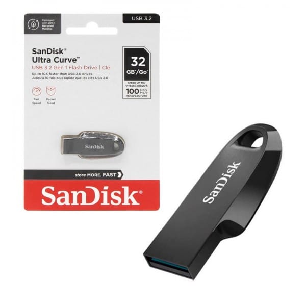 فلش مموری 32 گیگ USB 3.2 برند SANDISK مدل ULTRA CURVE — تصویر ۲