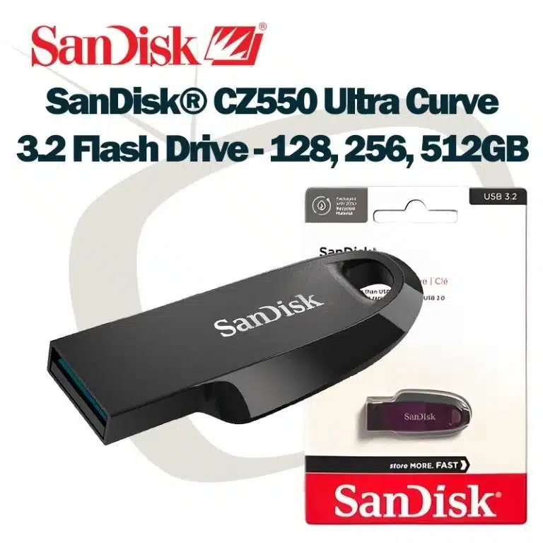فلش مموری 64 گیگ USB 3.2 برند SANDISK مدل ULTRA CURVE — تصویر ۳