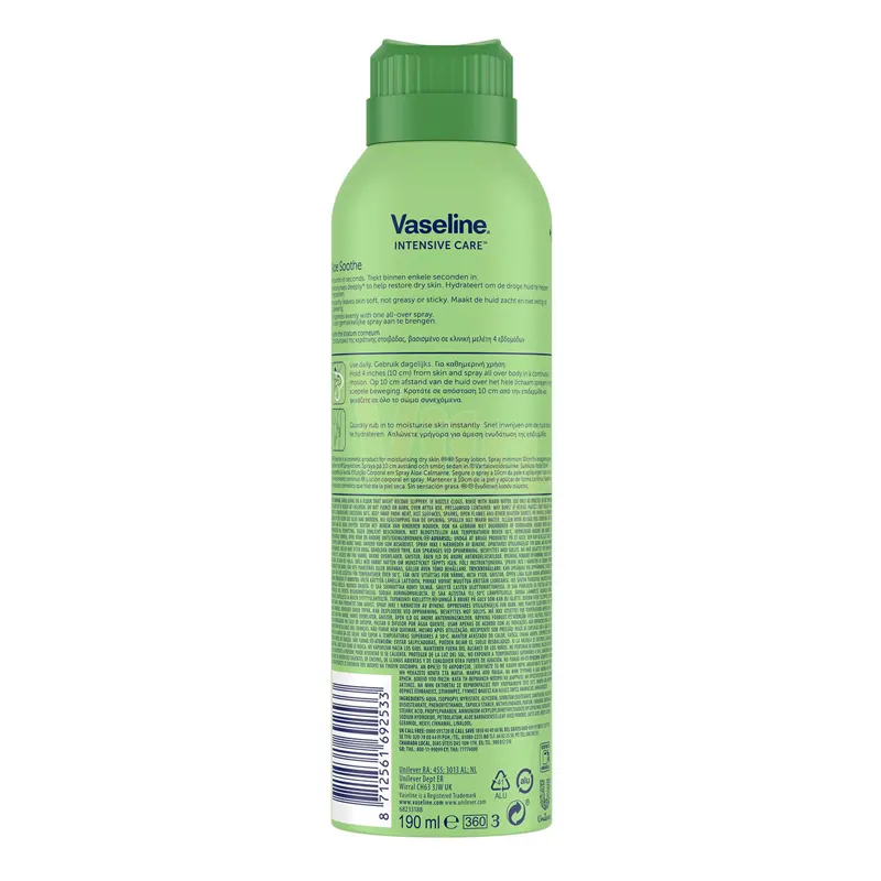 اسپری لوسیون وازلین آلوورا Aloe Soothe حجم 190 میل — تصویر ۳