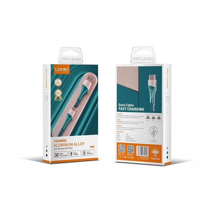 کابل تبدیل USB به USB-C الدینیو مدل LS631 طول 1 متر — تصویر ۳