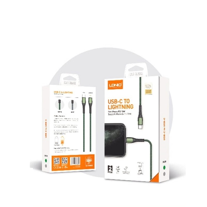 کابل تبدیل Type-C به Lightning الدینیو مدل LC112 طول 2 متر — تصویر ۳