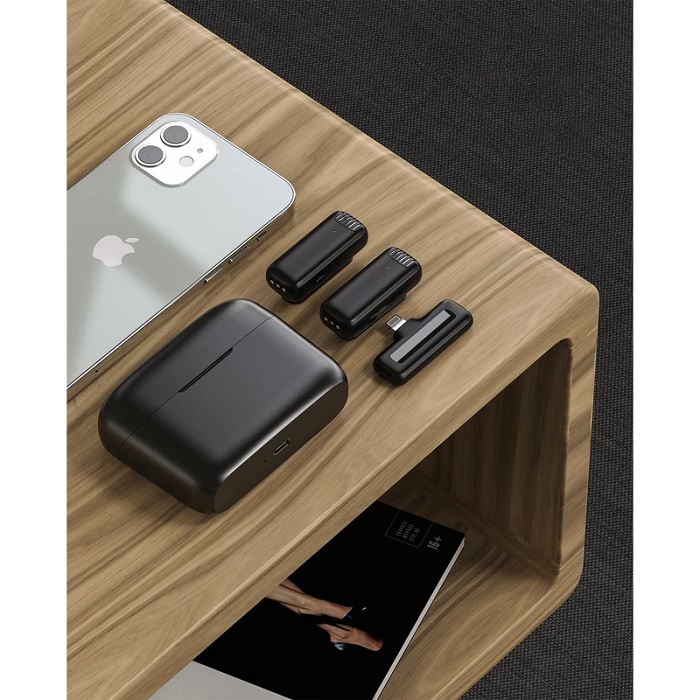 میکروفن یقه ای بیسیم مدل J13 Dual Lightning — تصویر ۵