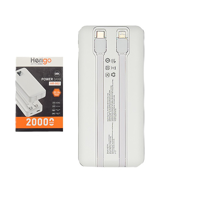 پاور بانک هریگو (سفید)herigo white power bank-hR-002 — تصویر ۳