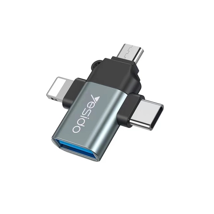 مبدل USB-C / MicroUSB / لایتنینگ OTG یسیدو مدل GS15 — تصویر ۲