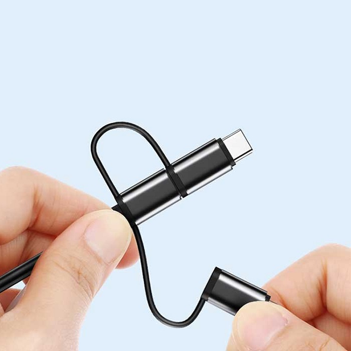 کابل 3 سر لایتنینگ، تایپسی، میکرو به Hdmi یسیدو 4k مدل HM05 طول 1.8 متر — تصویر ۳
