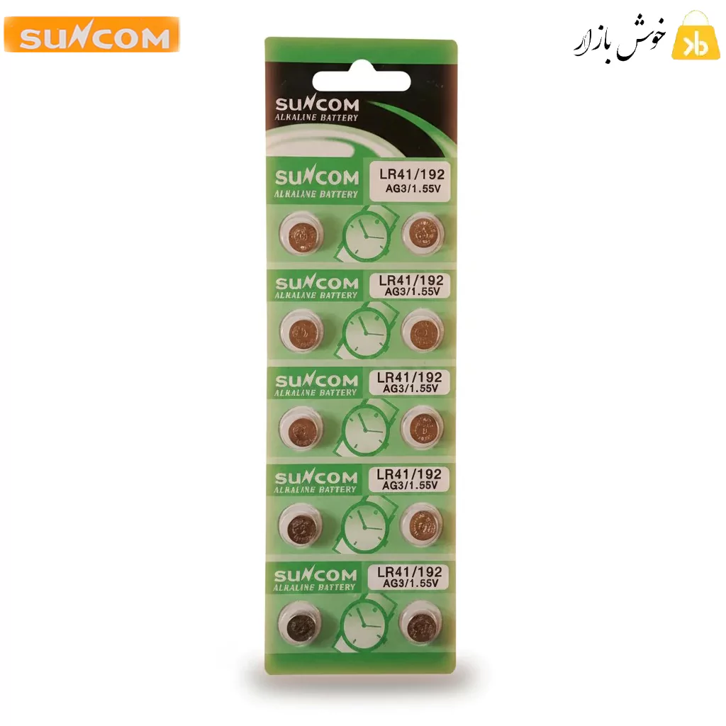 باتری ساعت سانکام (Suncom) مدل LR192 / LR41 /AG3 – پک 2 عددی — تصویر ۴