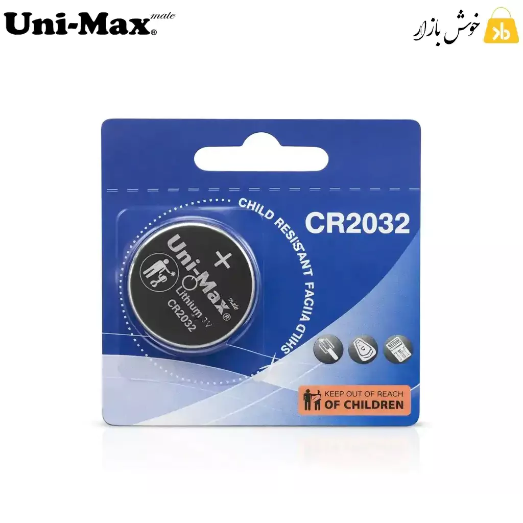 باتری سکه‌ای لیتیومی یونی مکس (Uni-Max) مدل CR2032 — تصویر ۳