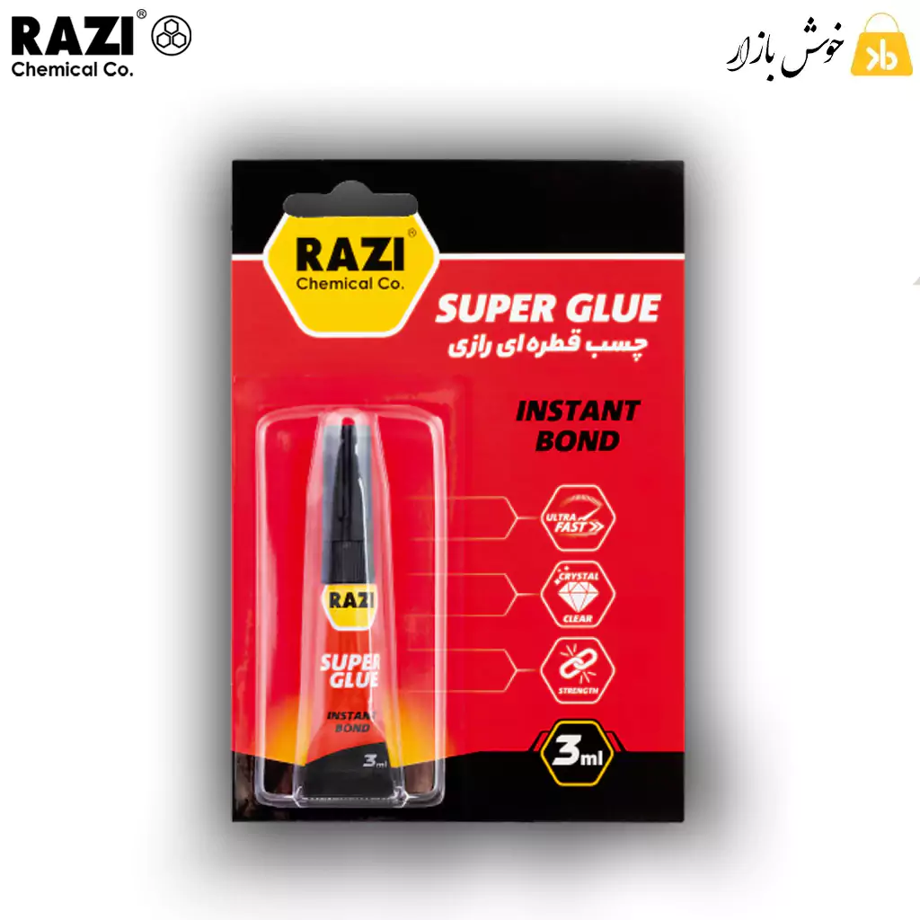 چسب قطره‌ای رازی 3 میل (Super Glue) — تصویر ۳