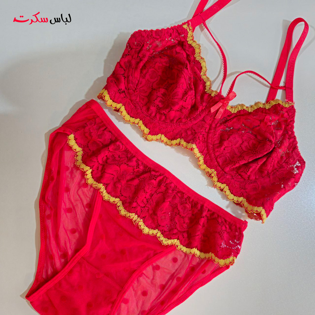 ست شورت و سوتین توری فنردار ls717 — تصویر ۴