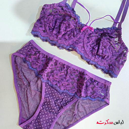 ست شورت و سوتین توری فنردار ls717