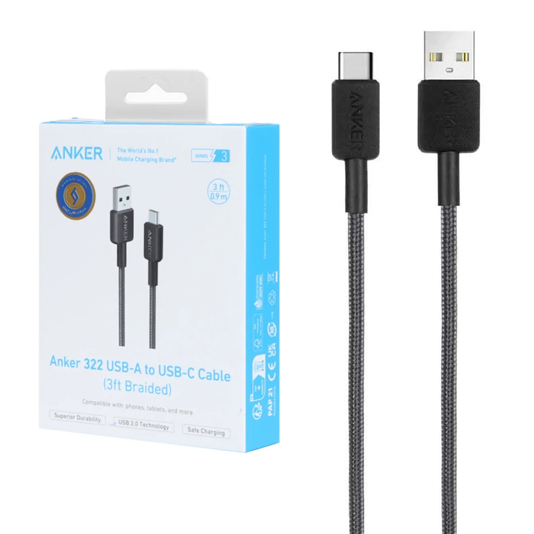 کابل شارژ 0.9 متری ANKER Type-C مدل A81H5H11 – مشکی (گارانتی 18 ماهه شرکتی)