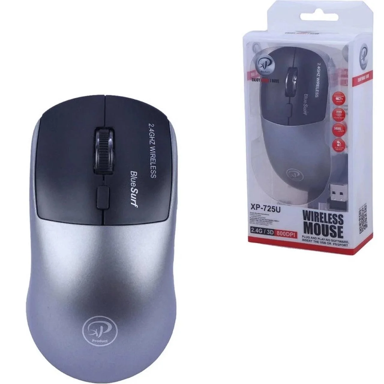 ماوس بی سیم XP Product مدل XP-725U – خاکستری