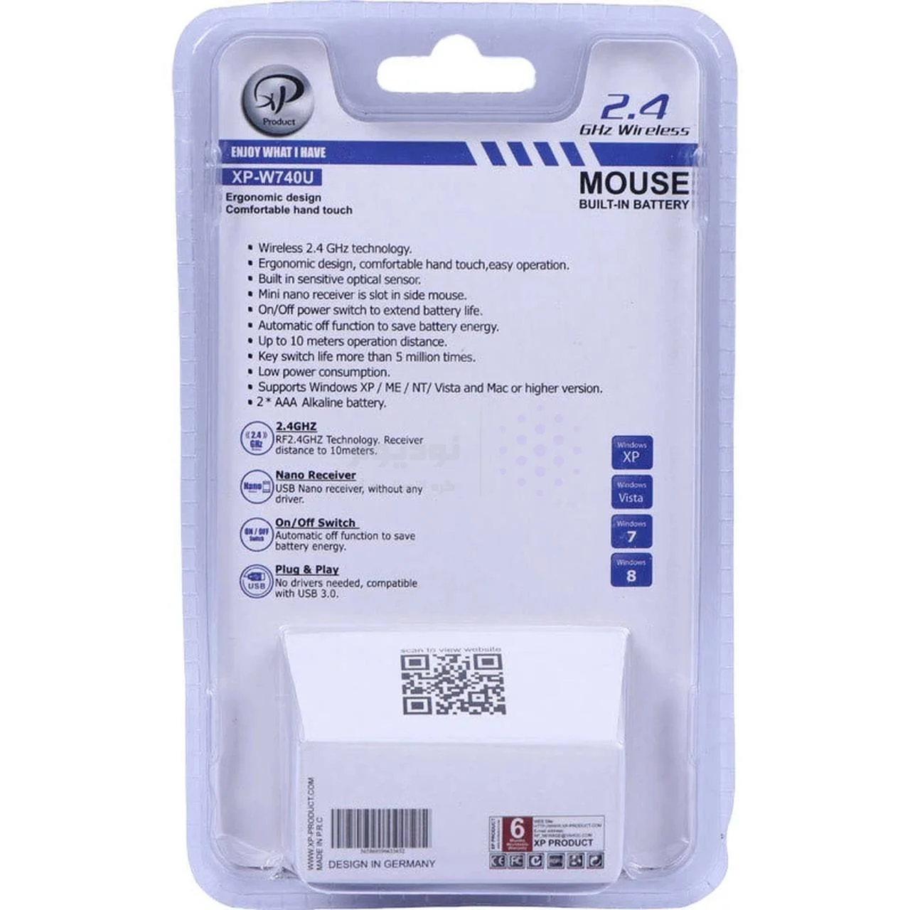 ماوس بی سیم XP Product مدل XP-W740U – مشکی — تصویر ۳