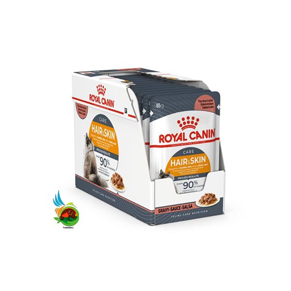 پوچ گربه رویال کنین مدل هیراند اسکین در سس Royal Canin Hair &amp; Skin پک ۱۲ عددی