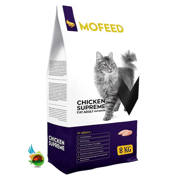 غذای خشک گربه بالغ مفید مولتی کالر با طعم مرغ Mofeed multi color chicken وزن ۸ کیلوگرم