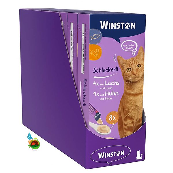 بستنی گربه وینستون با طعم ماهی و مرغ Winston mit lachs &amp; chicken پک ۷۲ عددی