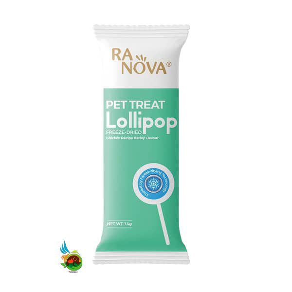تشویقی آبنبات چوبی گربه لالی پاپ رنووا طعم مرغ و جو Pet Terat Lollipop Ranova وزن ۱.۴ گرم