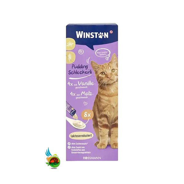 پودینگ گربه وینستون با طعم وانیل و مالت Pudding Schleckerli Winston بسته ۸ عددی