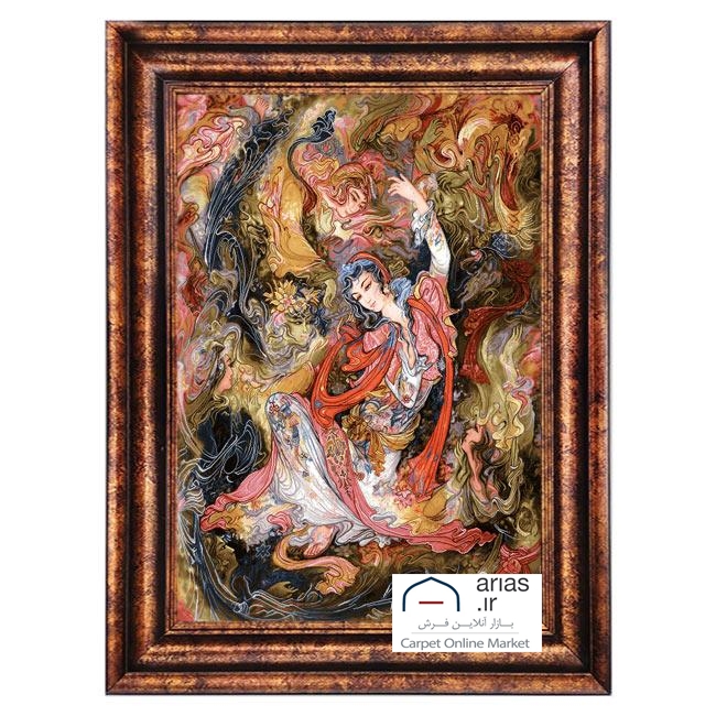 تابلو فرش ماشینی عمودی مینیاتور سروش عالم غیب کد T20489M
