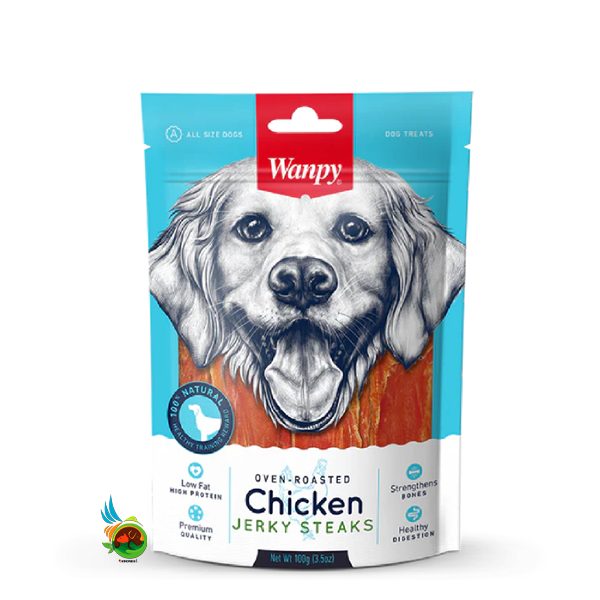 تشویقی سگ ونپی طعم مرغ Wanpy Chicken Jerky Steaks وزن 100 گرم