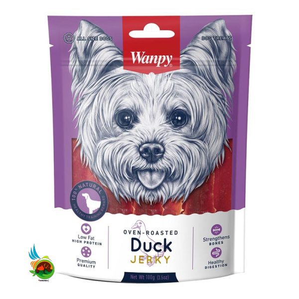 تشویقی سگ ونپی طعم اردک جرکی Wanpy Duck Jerky وزن 100 گرم