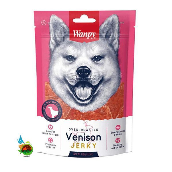 تشویقی سگ ونپی طعم گوزن مدل جرکی Wanpy Venison وزن 100 گرم