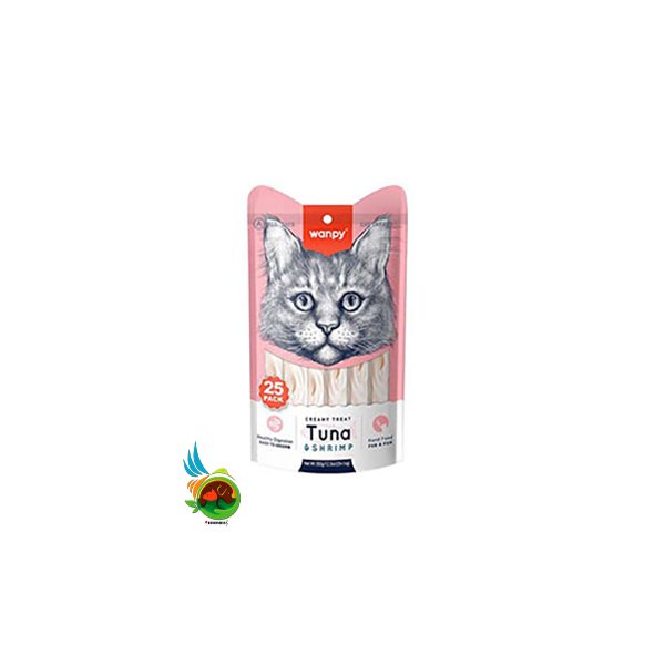 بستنی گربه ونپی با طعم تن و میگو Wanpy Tuna &amp; Shrimp بسته 25 عددی