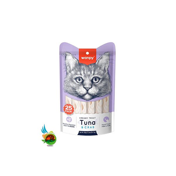 بستنی گربه ونپی با طعم تن و خرچنگ Wanpy Tuna &amp; Crab بسته 25 عددی