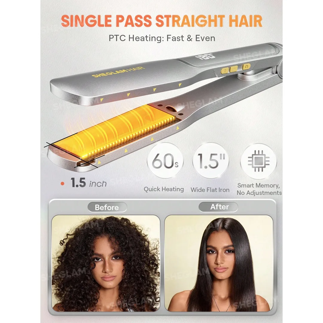 اتو موی شانه دار شیگلم مدل Sleek Chic Wide Glide Straightener — تصویر ۵