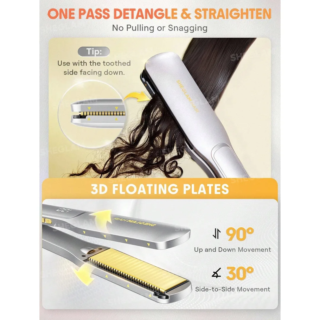 اتو موی شانه دار شیگلم مدل Sleek Chic Wide Glide Straightener — تصویر ۶