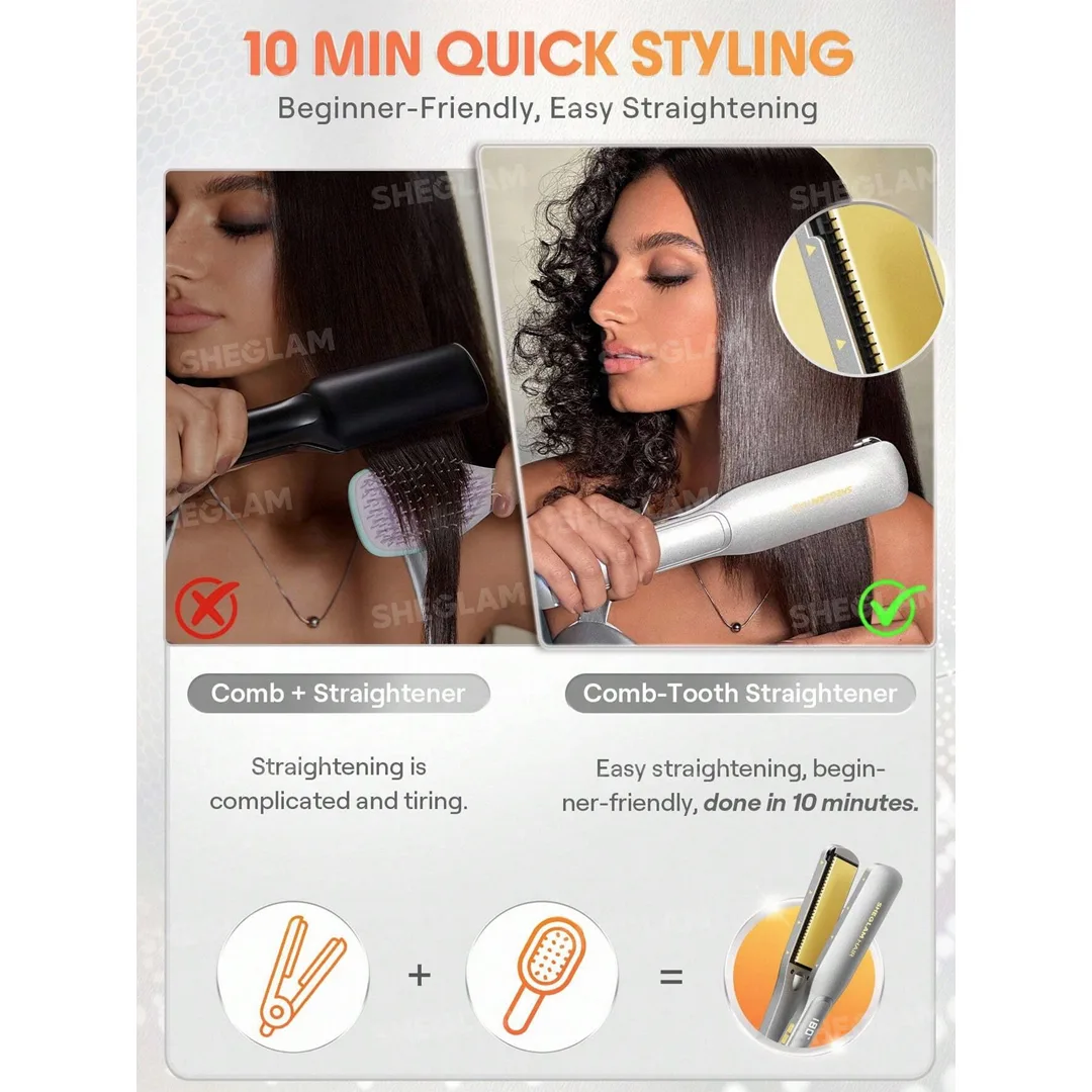 اتو موی شانه دار شیگلم مدل Sleek Chic Wide Glide Straightener — تصویر ۴