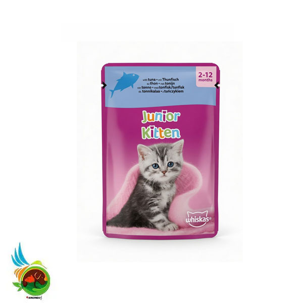 پوچ بچه گربه ویسکاس طعم ماهی تن Whiskas with tuna mit thunfisch وزن 85 گرم