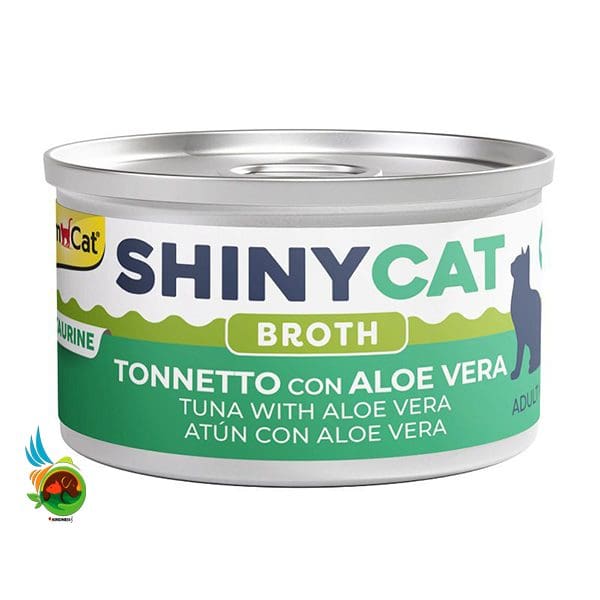 کنسرو گربه جیم کت با طعم تن و آلوئه‌ورا در سس Gim cat Shiny cat food with tonnetto con aloe vera in broth وزن 70 گرم